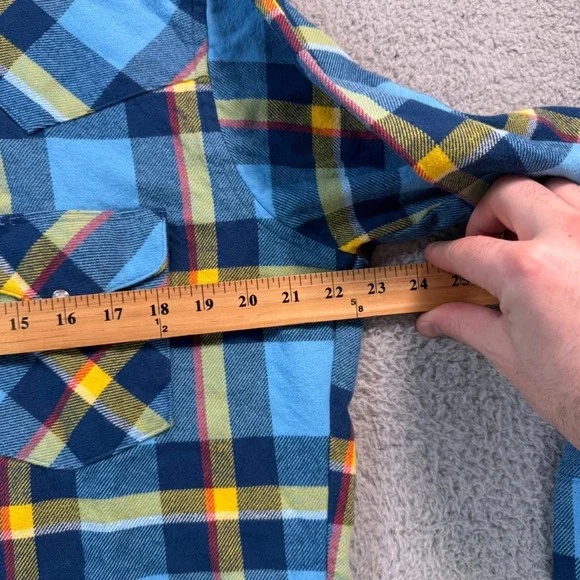 Whiteknuckler Brand Mens Medium Heavy Duty Flannel Western Pearl Snap Shirt USA - Picture 4 of 7